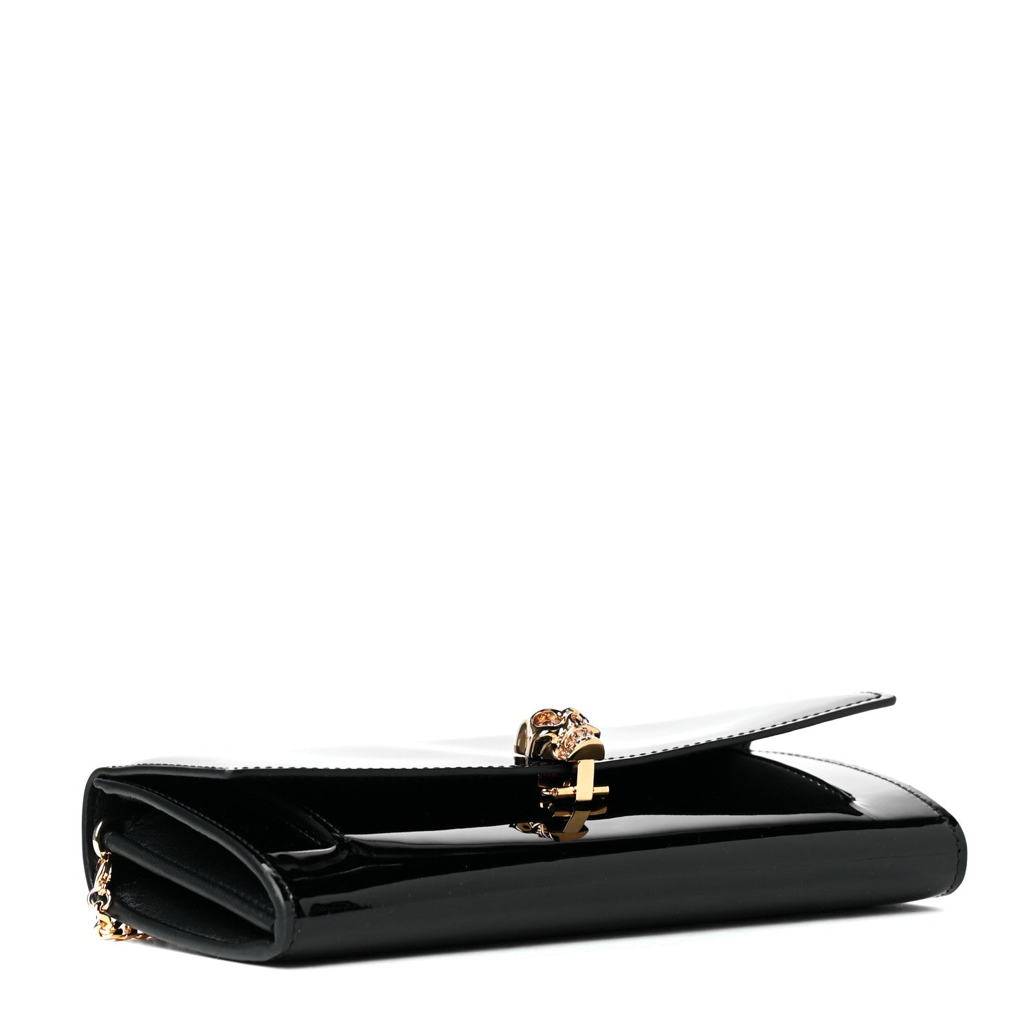 Alexander McQueen Patent Skull Wallet on Chain Black 7 of 11