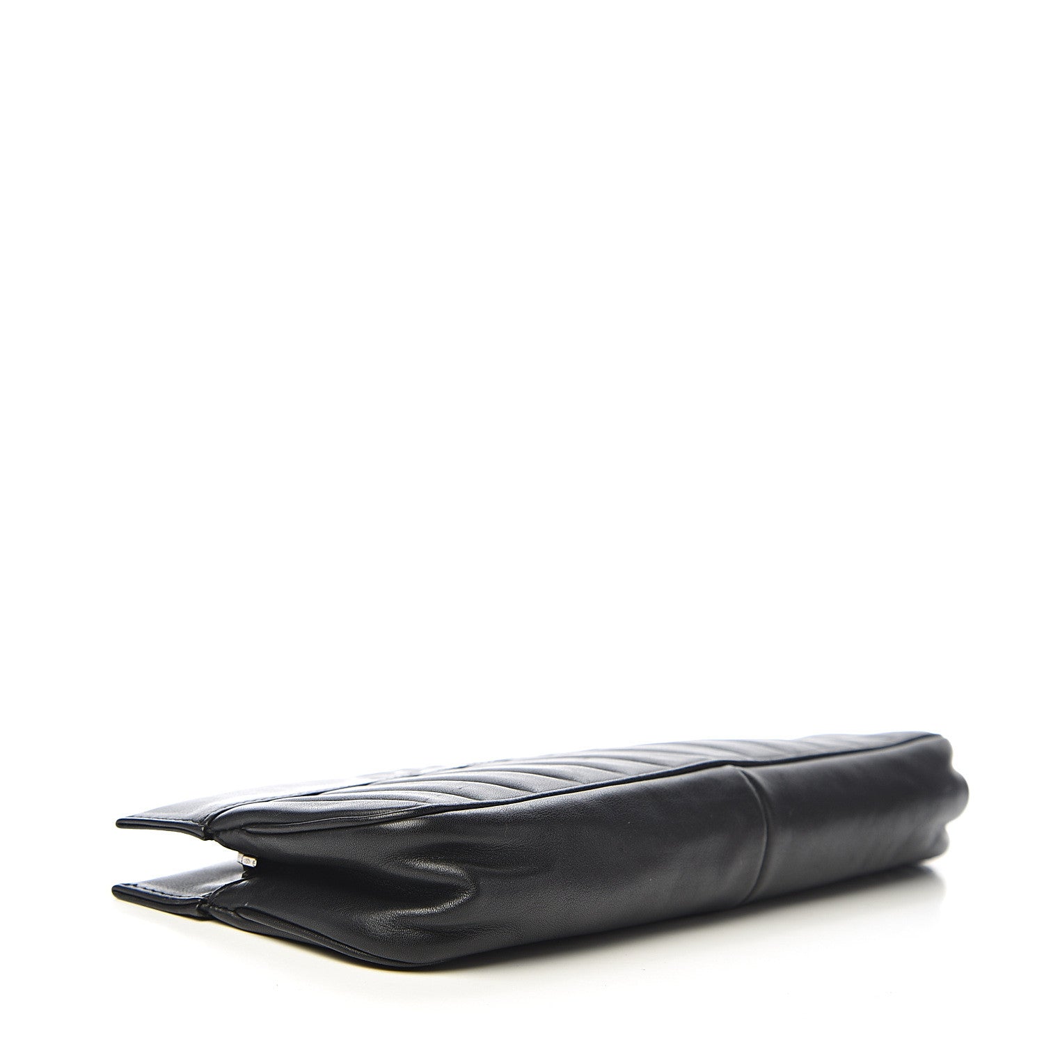 Chanel Calfskin Vertical Quilted Lax Clutch With Chain Black 3 of 10
