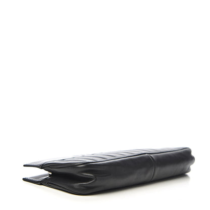 Chanel Calfskin Vertical Quilted Lax Clutch With Chain Black 3 of 10