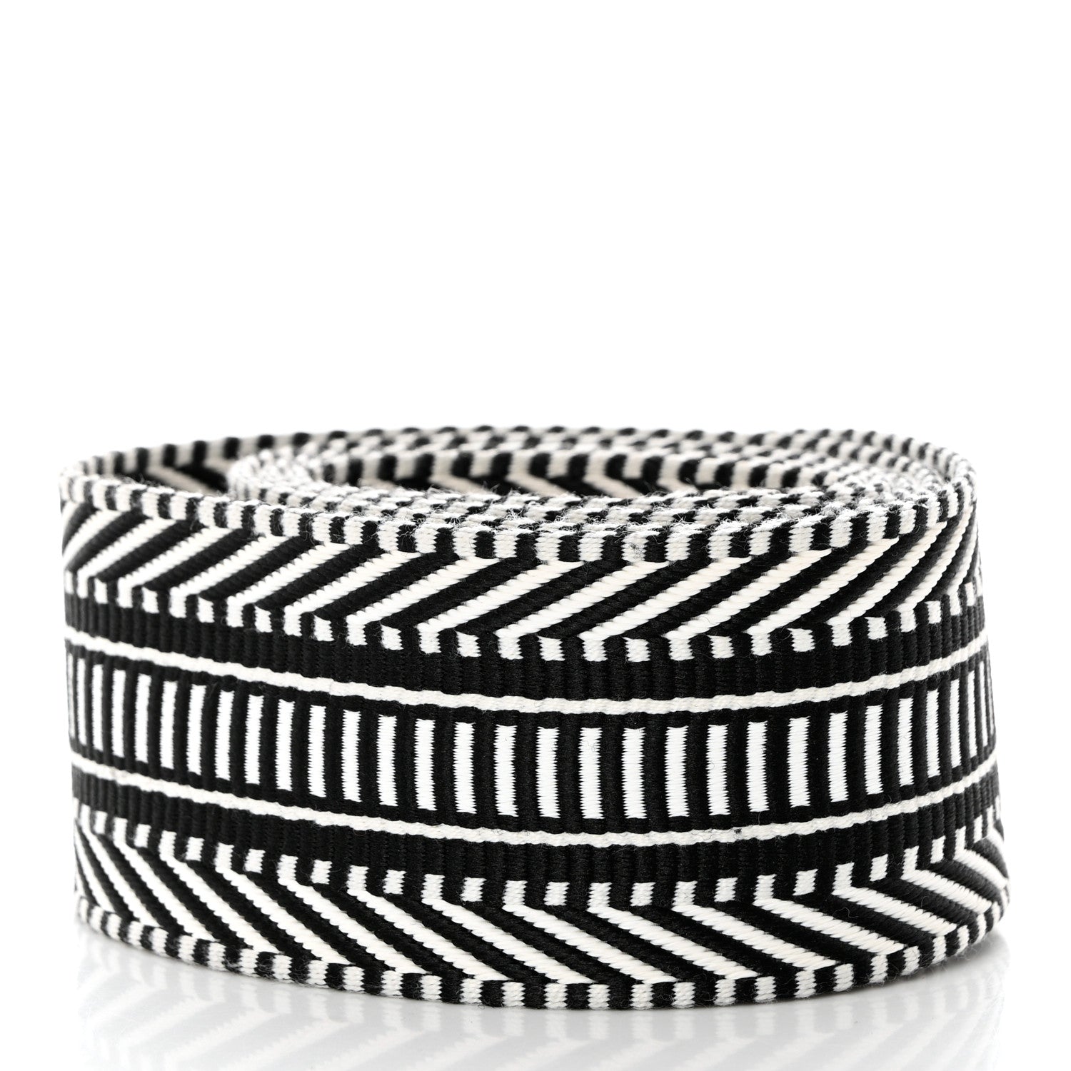 Hermes Canvas Strap Black White 2 of 5