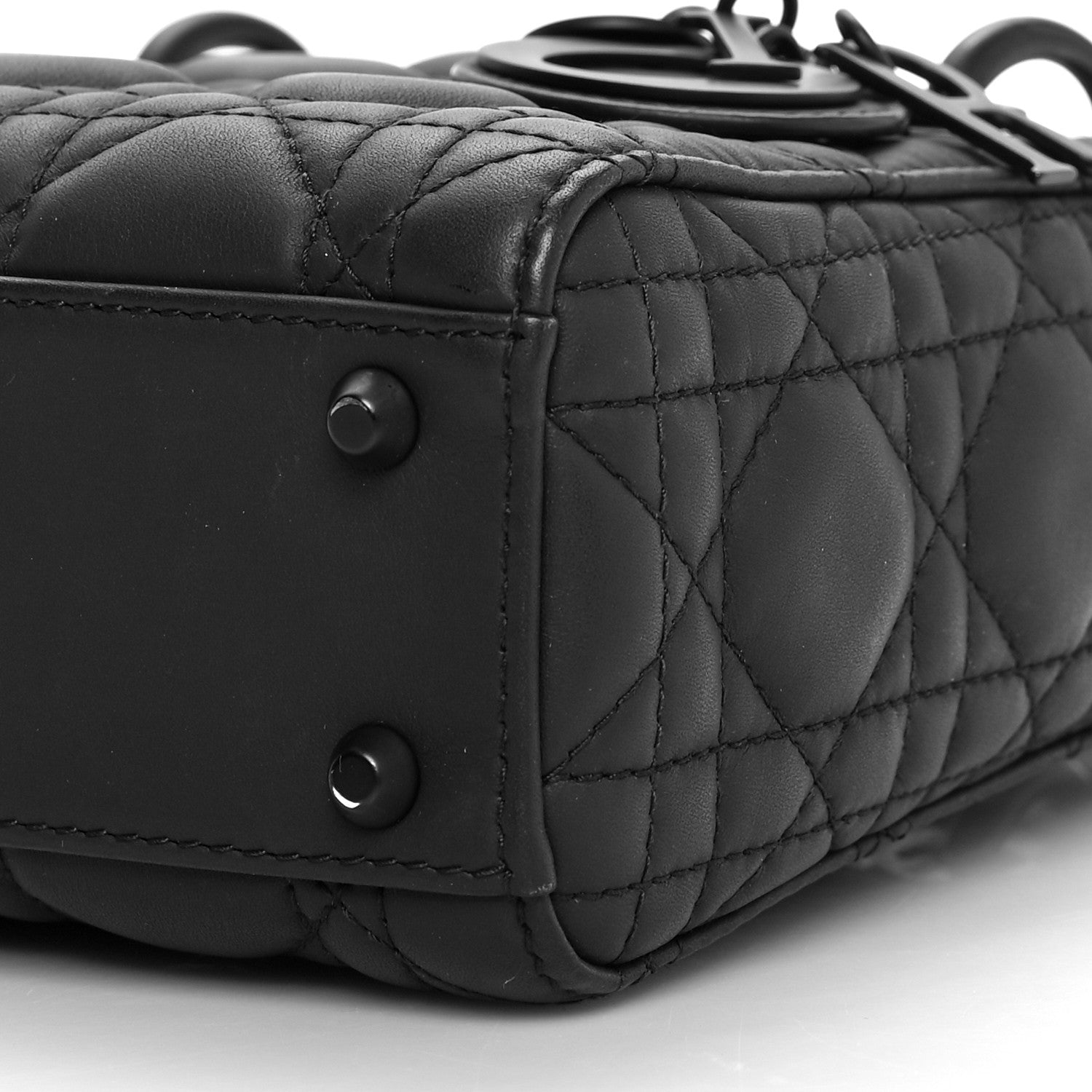 Christian Dior Ultra Matte Calfskin Cannage Mini Lady Dior Black 6 of 10