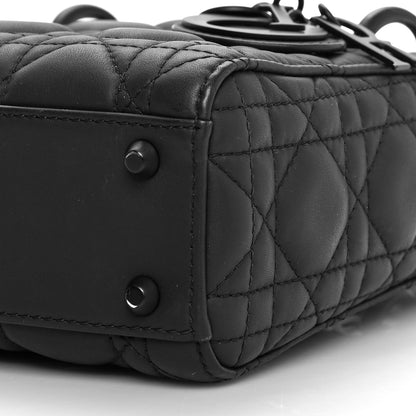 Christian Dior Ultra Matte Calfskin Cannage Mini Lady Dior Black 6 of 10
