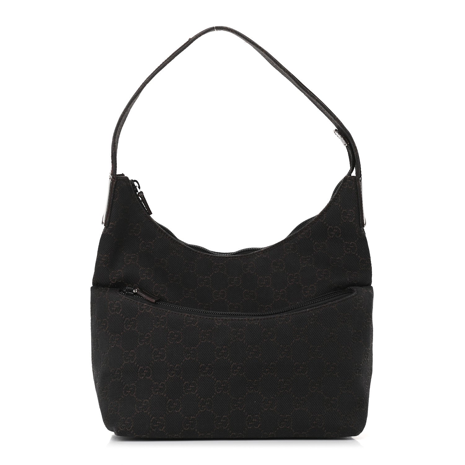 Gucci Denim Monogram Small Hobo Dark Brown 1 of 8