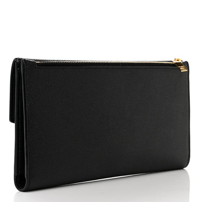 Saint Laurent Grain De Poudre Monogram Uptown Wallet Black 3 of 7