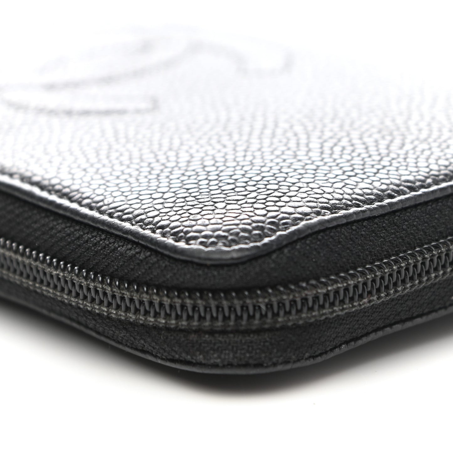 Caviar Large Timeless CC Zip Around Wallet Black