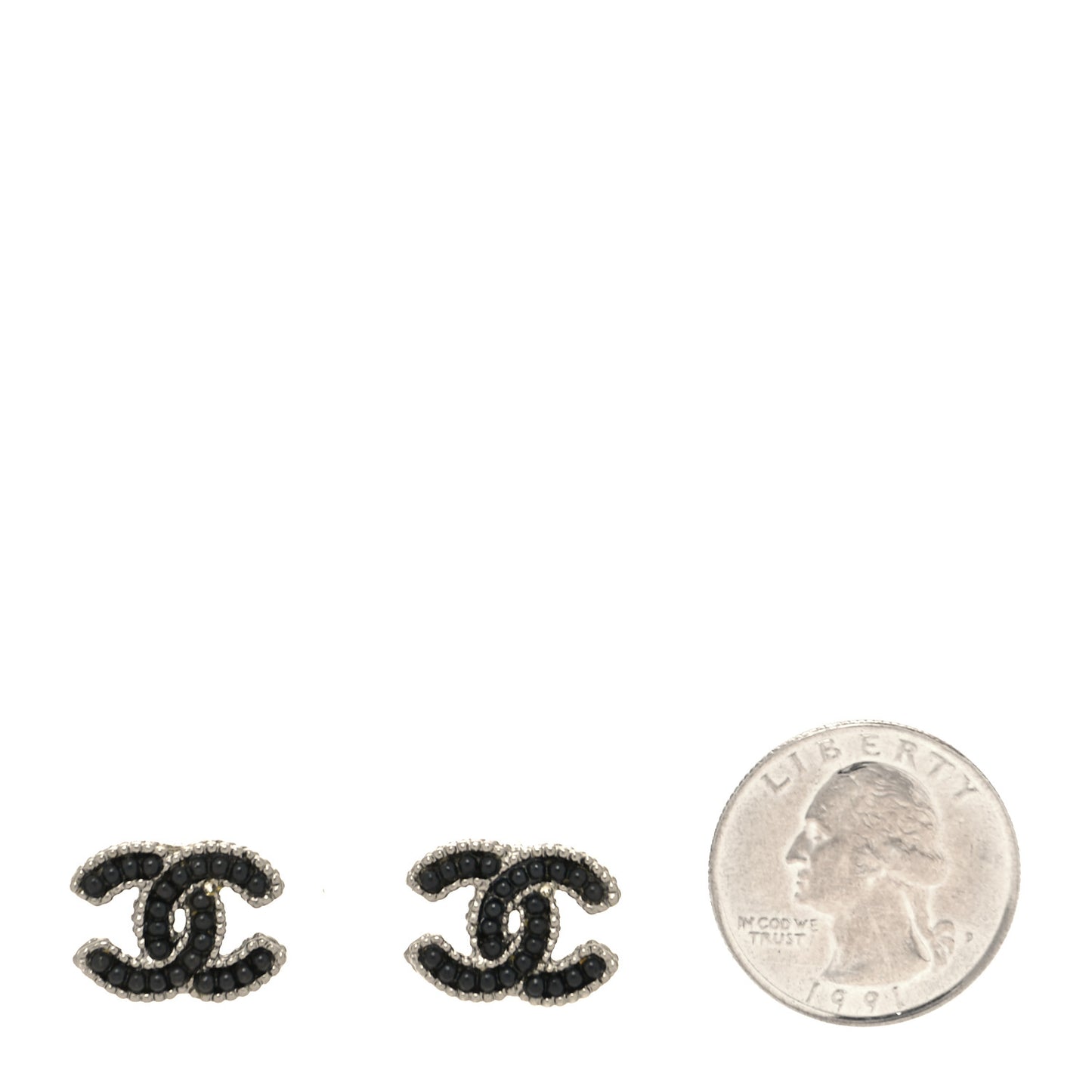 Ruthenium Crystal CC Earrings Silver Black