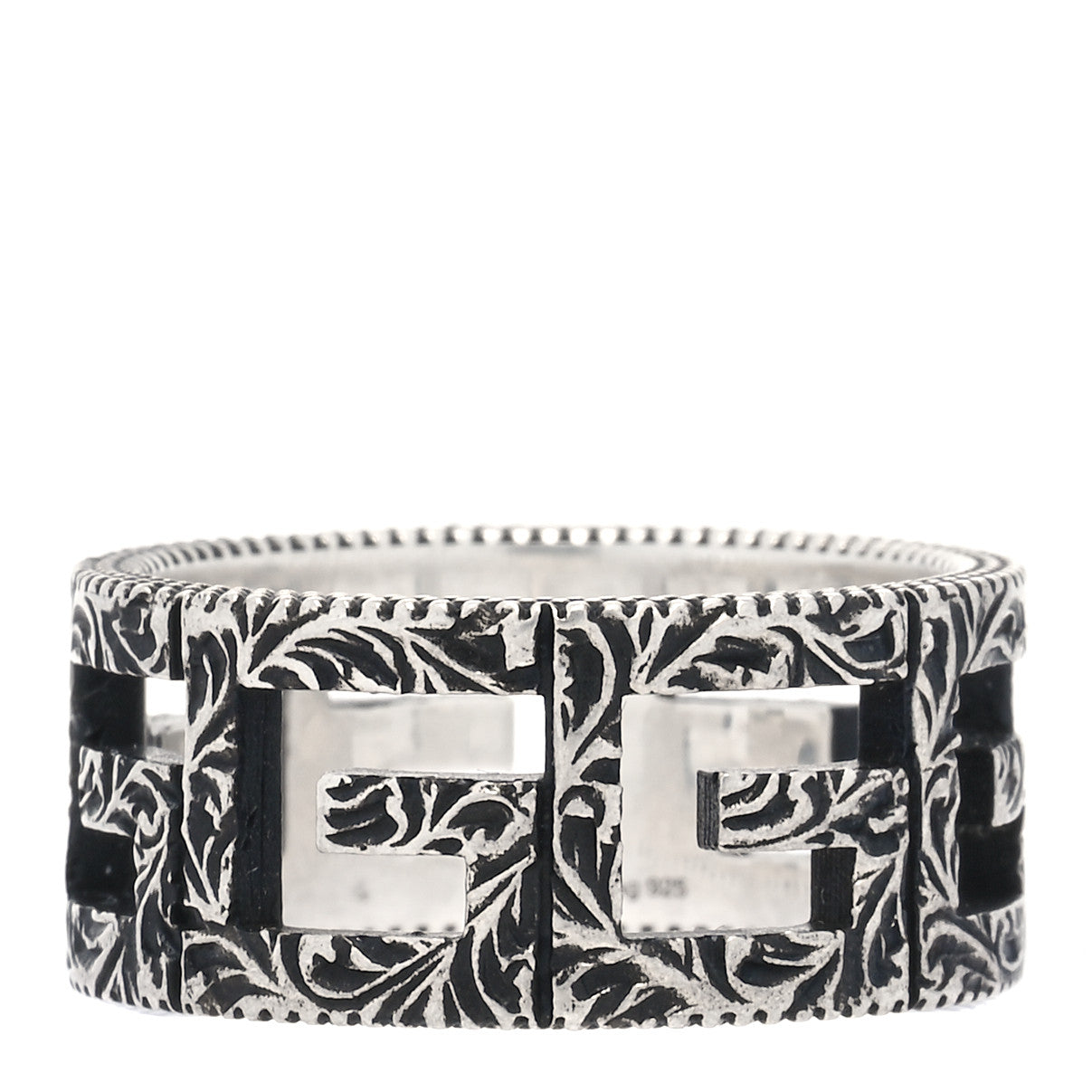Sterling Silver Wide Square G Band Ring 63 10.25