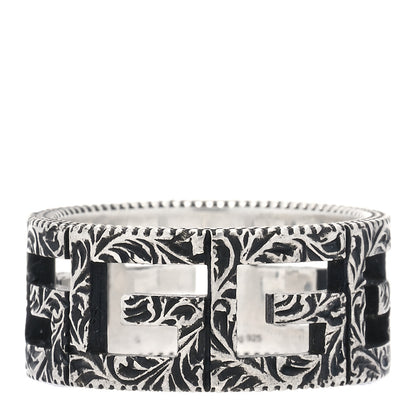 Gucci Sterling Silver Wide Square G Band Ring 63 10.25 1 of 4