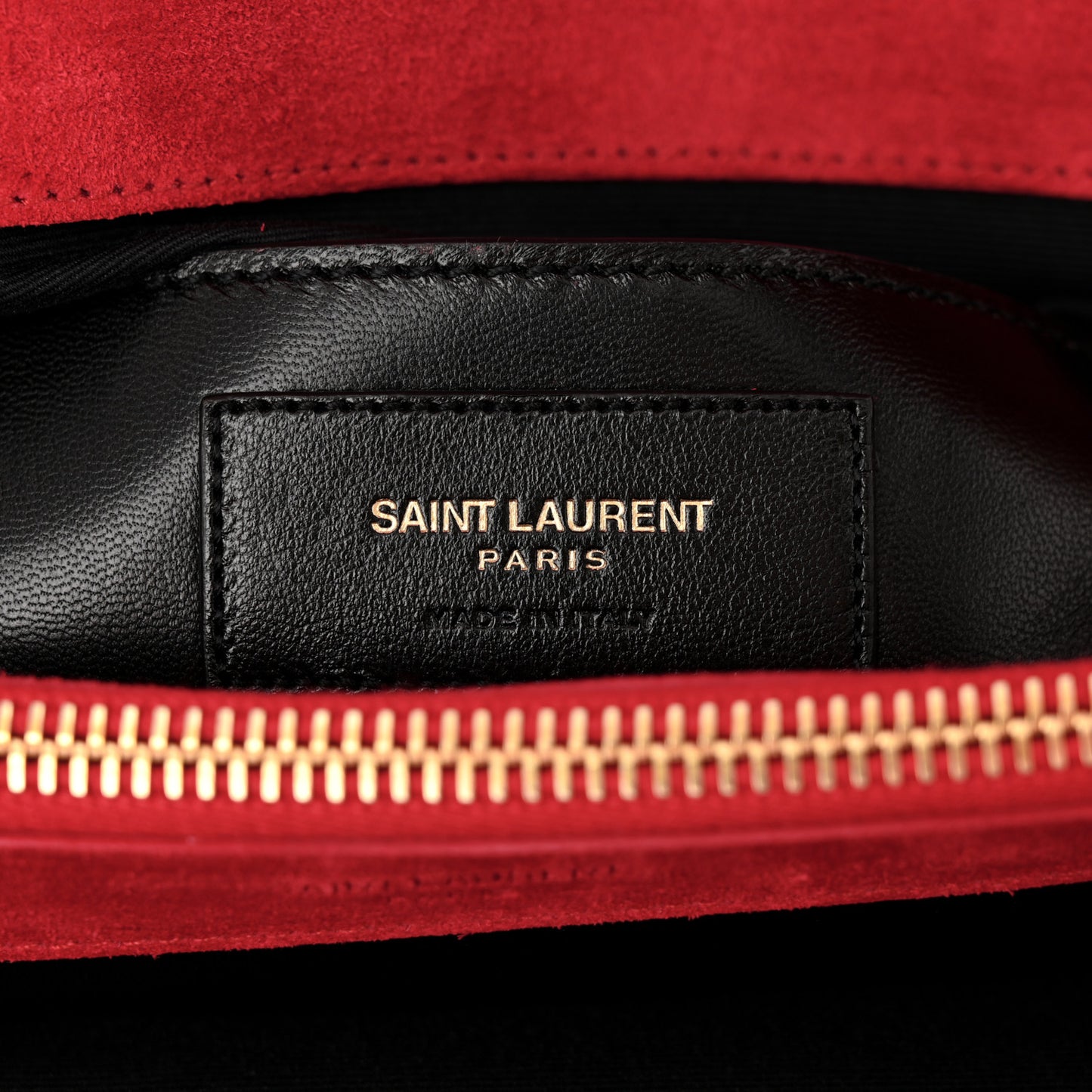 Suede Mixed Matelasse Triquilt Large Monogram Envelope Satchel Red