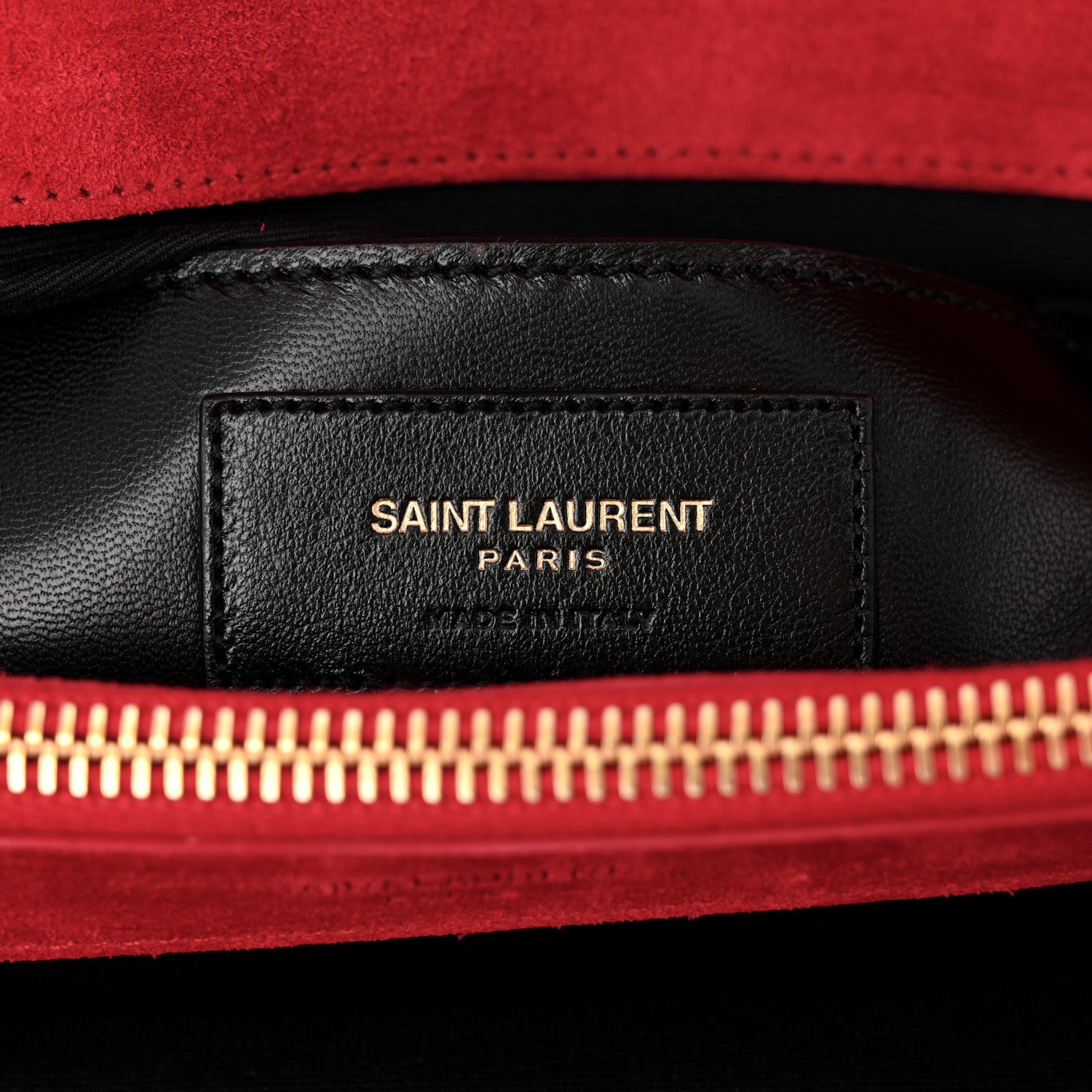 Saint Laurent Suede Mixed Matelasse Triquilt Large Monogram Envelope Satchel Red 6 of 13