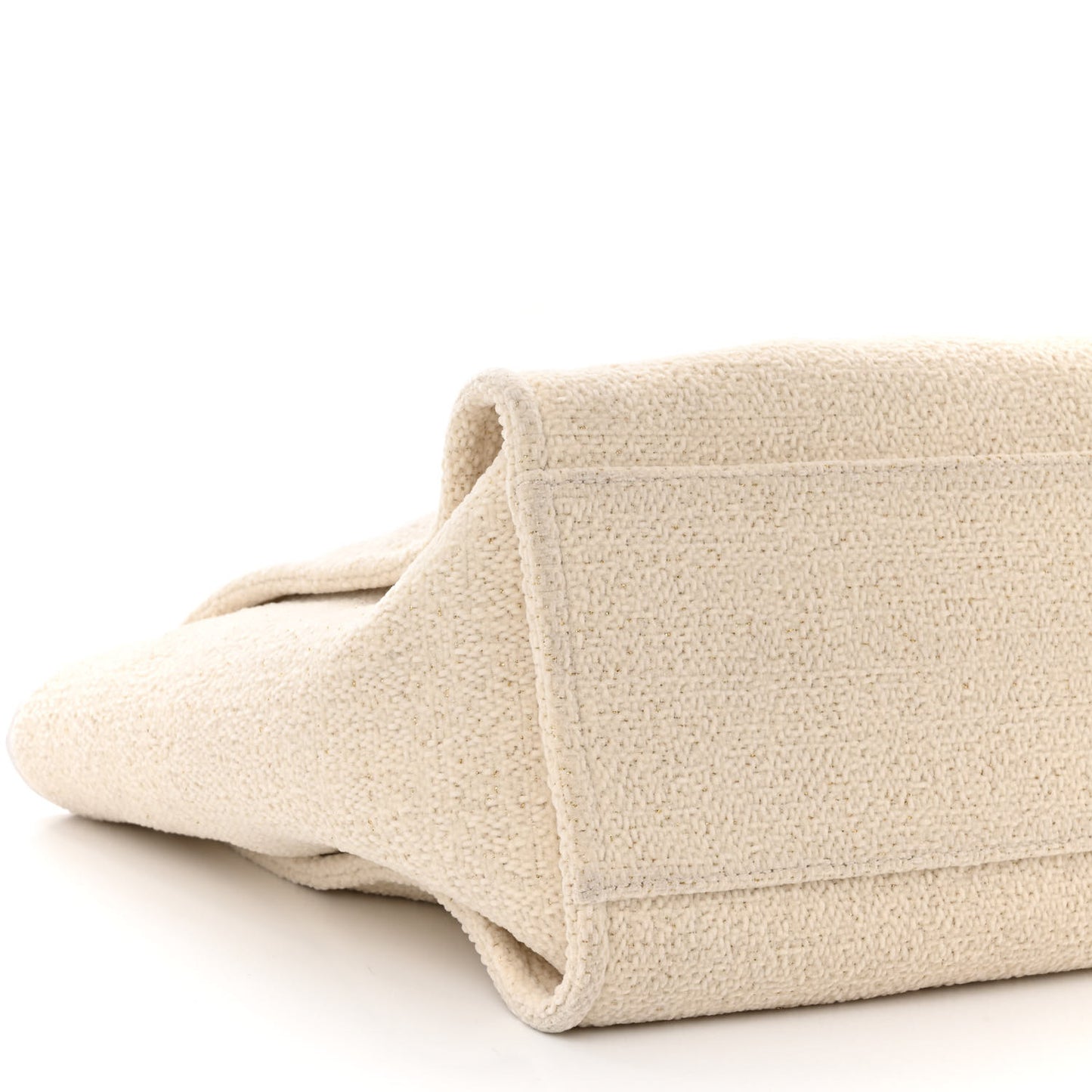 Lurex Boucle Medium Deauville Tote White
