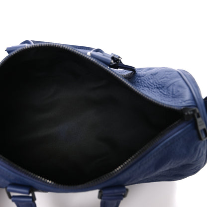 Louis Vuitton Monogram Taurillon Keepall Bandouliere 35 Blue 5 of 12