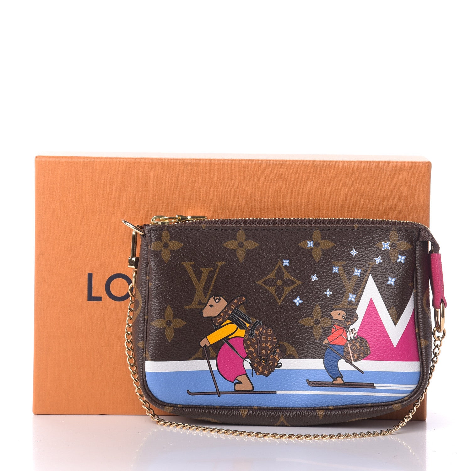 Louis Vuitton Monogram 2018 Christmas Animation Mini Bears Pochette Accessories 8 of 8