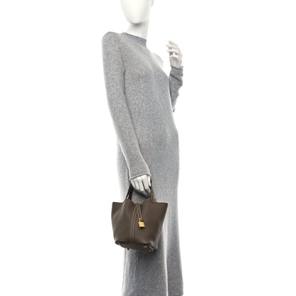 Hermes Taurillon Clemence Picotin Lock 18 PM Etoupe 2 of 12