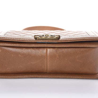 Chanel Caviar Quilted Medium Boy Flap Light Brown 5 of 14