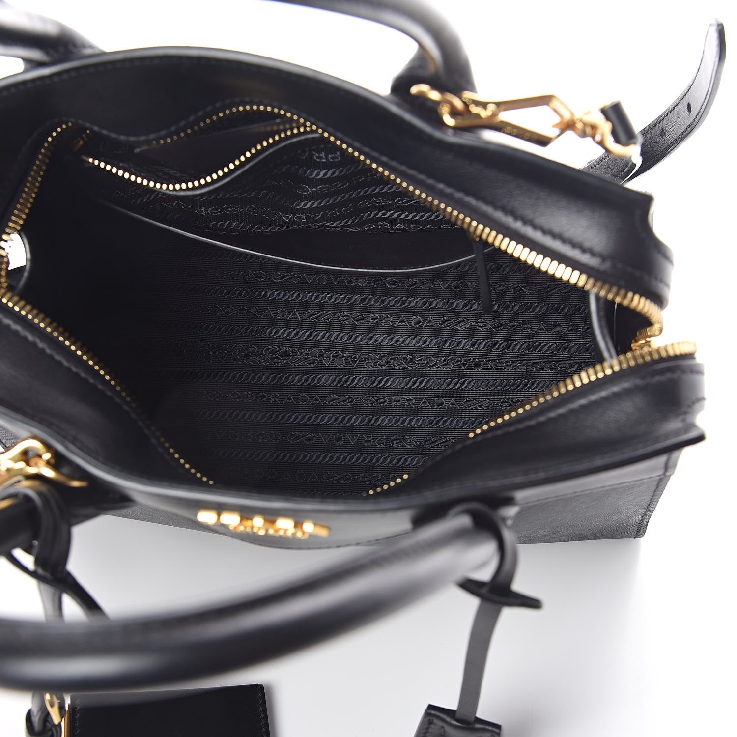 Prada Saffiano City Calfskin Small Esplanade Tote Black 5 of 9
