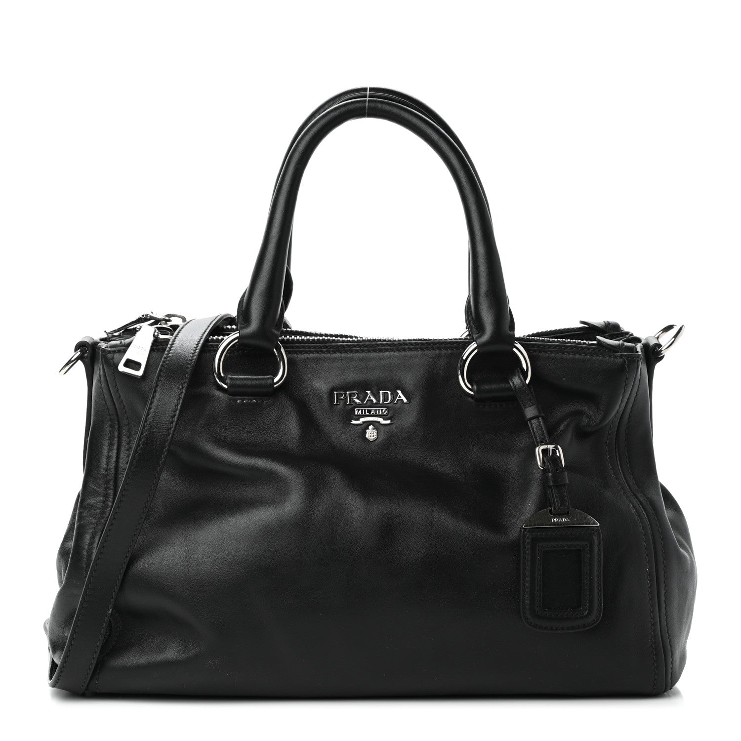 Prada Soft Calfskin Tote Black 1 of 8