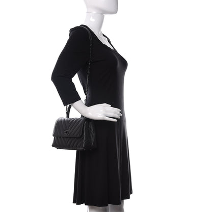 Chanel Caviar Chevron Quilted Mini Coco Handle Flap So Black 2 of 11