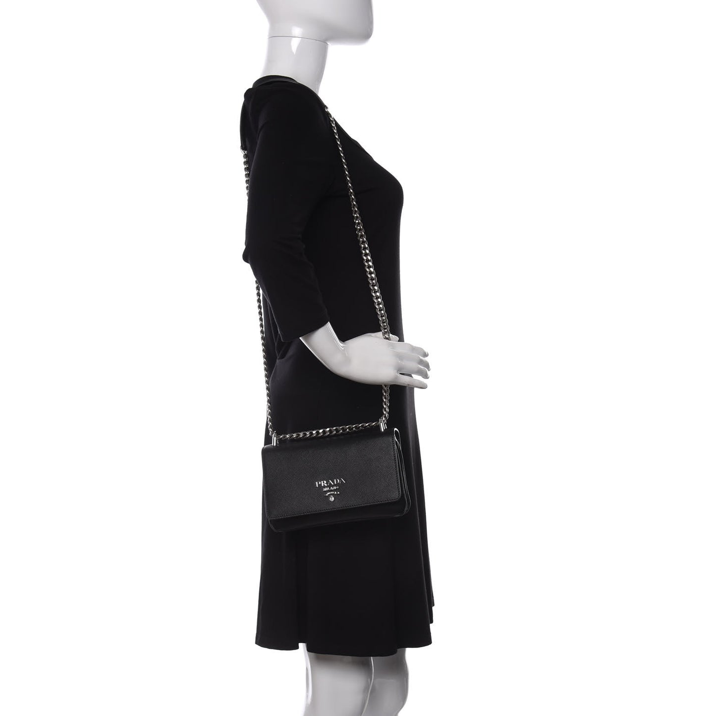 Saffiano Flap Bag Black