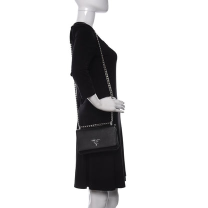 Prada Saffiano Flap Bag Black 2 of 8