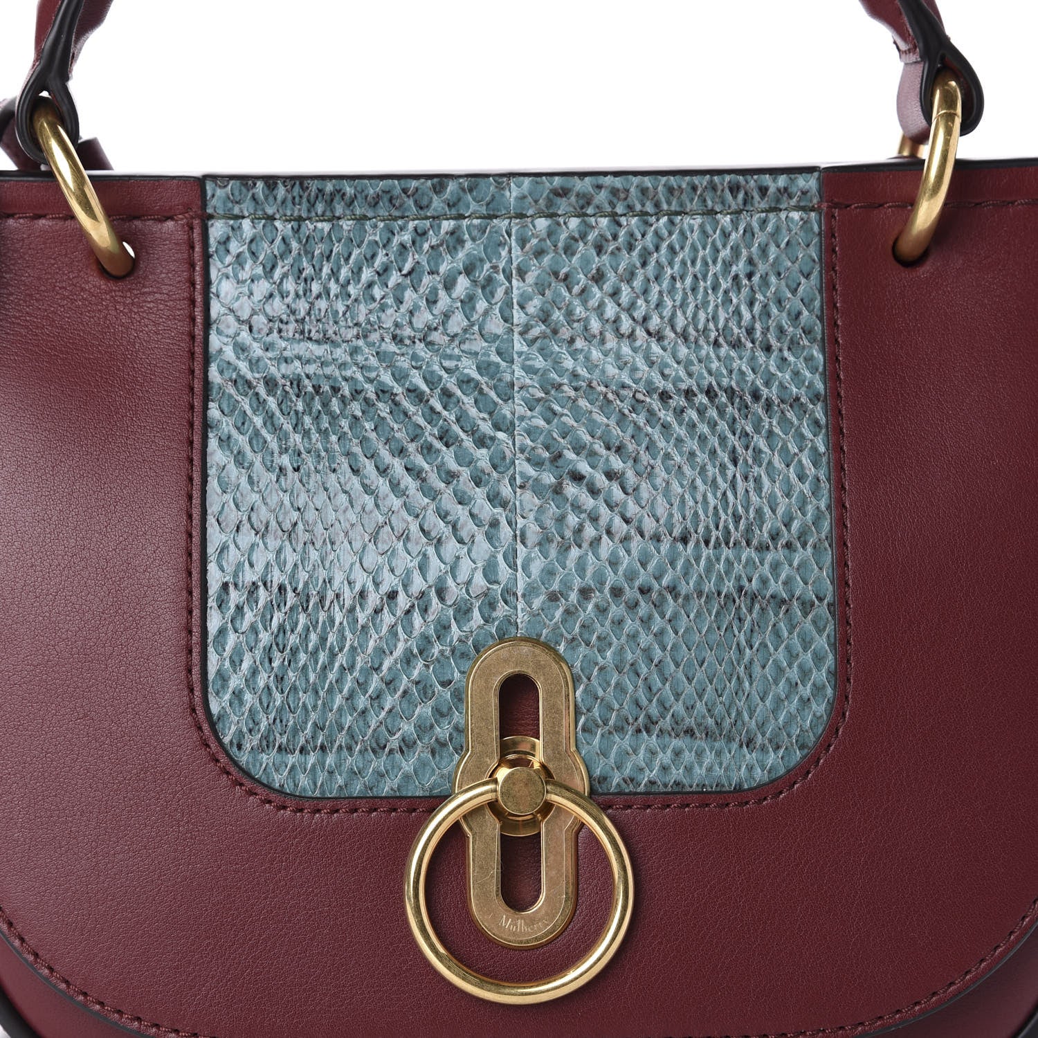 Mulberry Silky Calfskin Ayers Small Amberley Satchel Nordic Blue Crimson 9 of 9