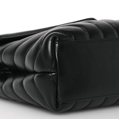 Saint Laurent Calfskin Y Quilted Monogram Small Loulou Chain Satchel Black 6 of 17