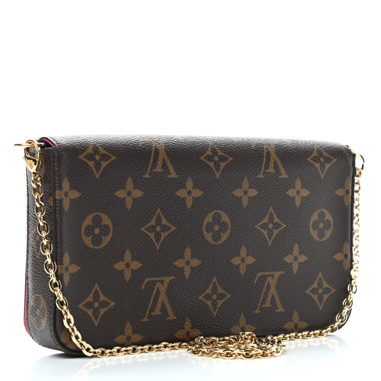 Louis Vuitton Monogram 2021 Christmas Animation Hollywood Pochette Felicie Chain Wallet Fuchsia 4 of 9