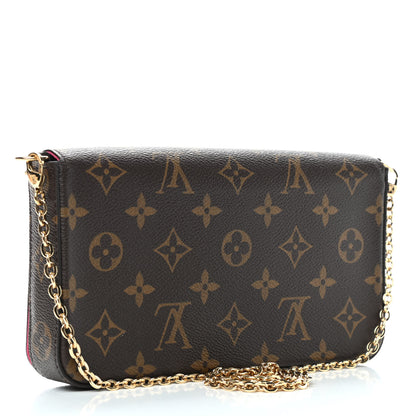 Louis Vuitton Monogram 2021 Christmas Animation Hollywood Pochette Felicie Chain Wallet Fuchsia 4 of 9