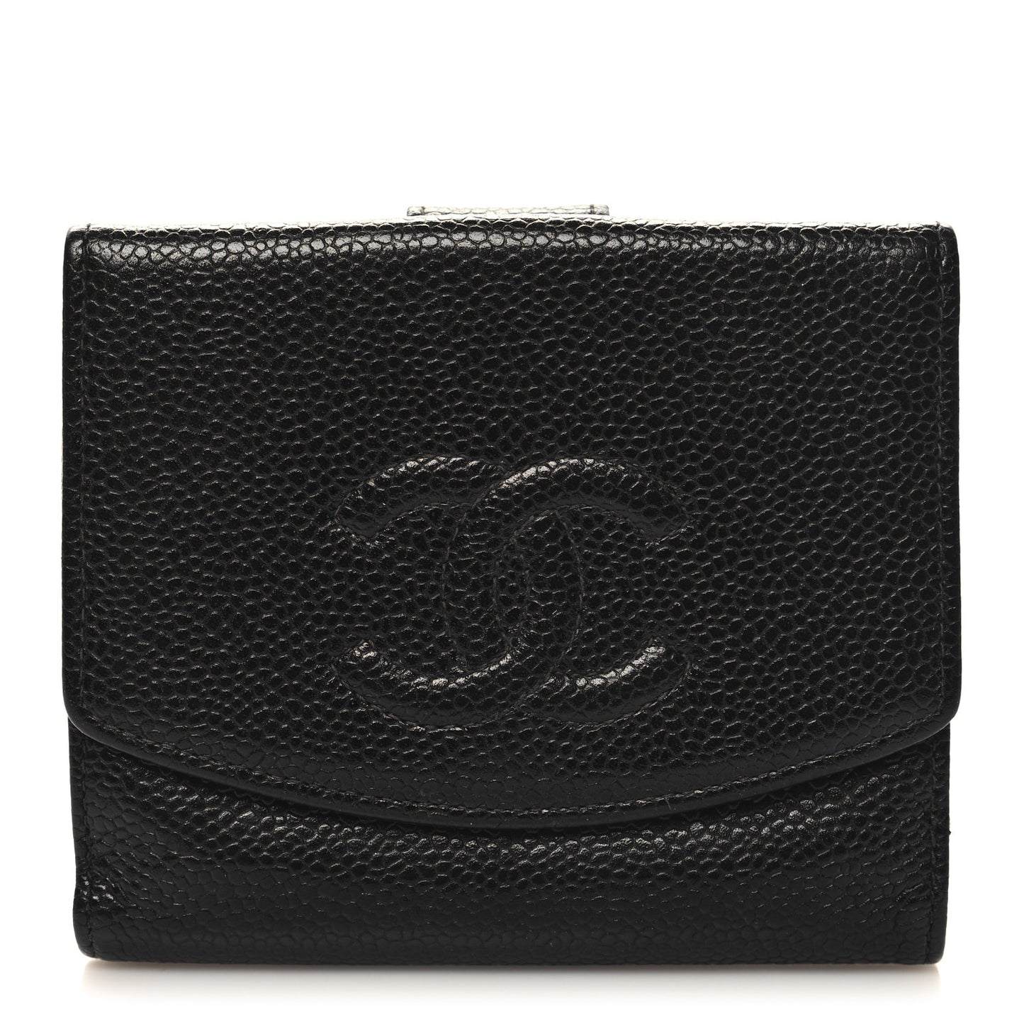Caviar Timeless CC Compact French Wallet Black