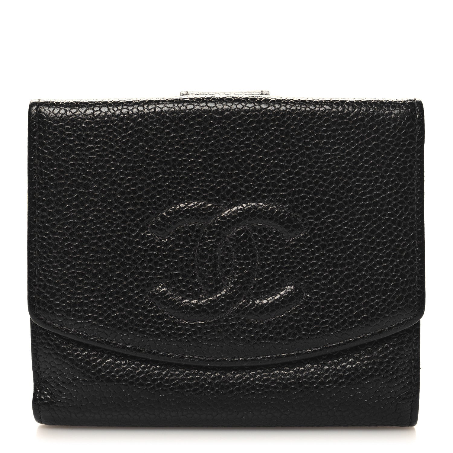 Chanel Caviar Timeless CC Compact French Wallet Black 1 of 10