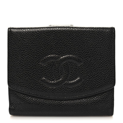 Chanel Caviar Timeless CC Compact French Wallet Black 1 of 10