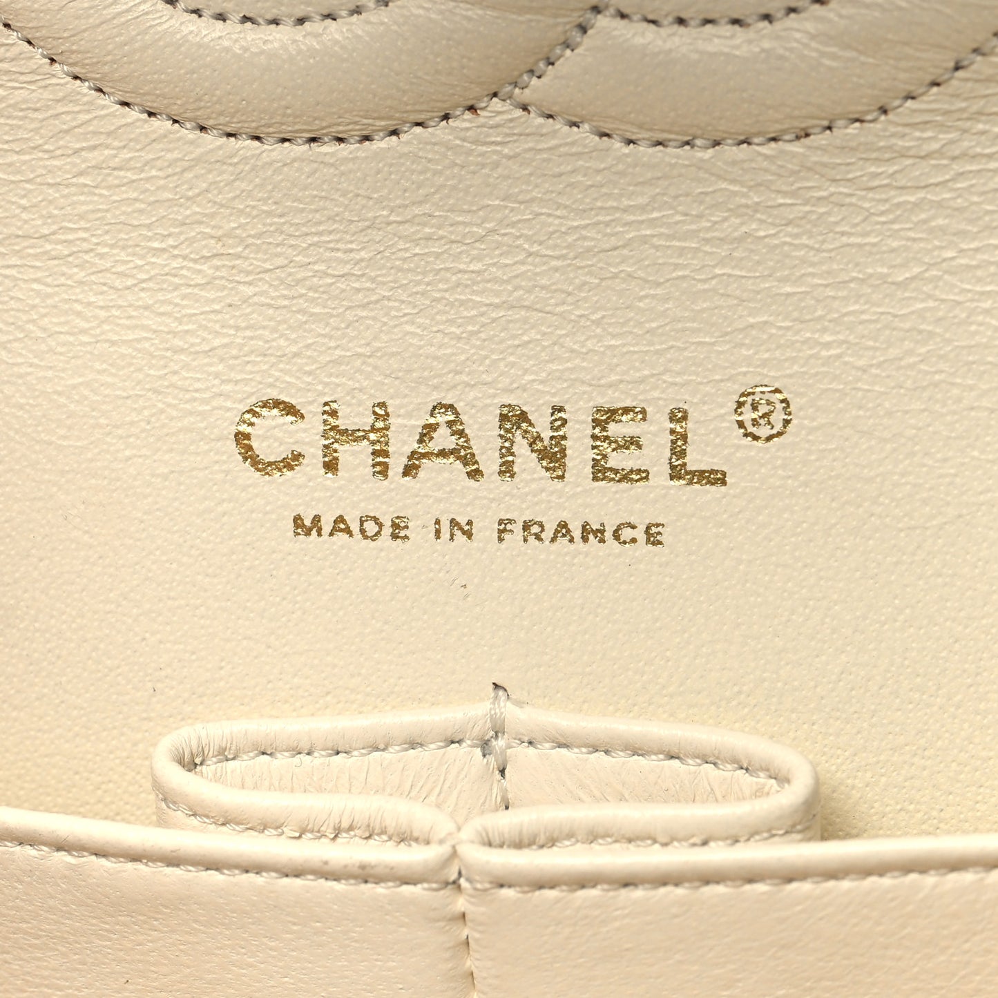 Lambskin Quilted Medium Double Flap White