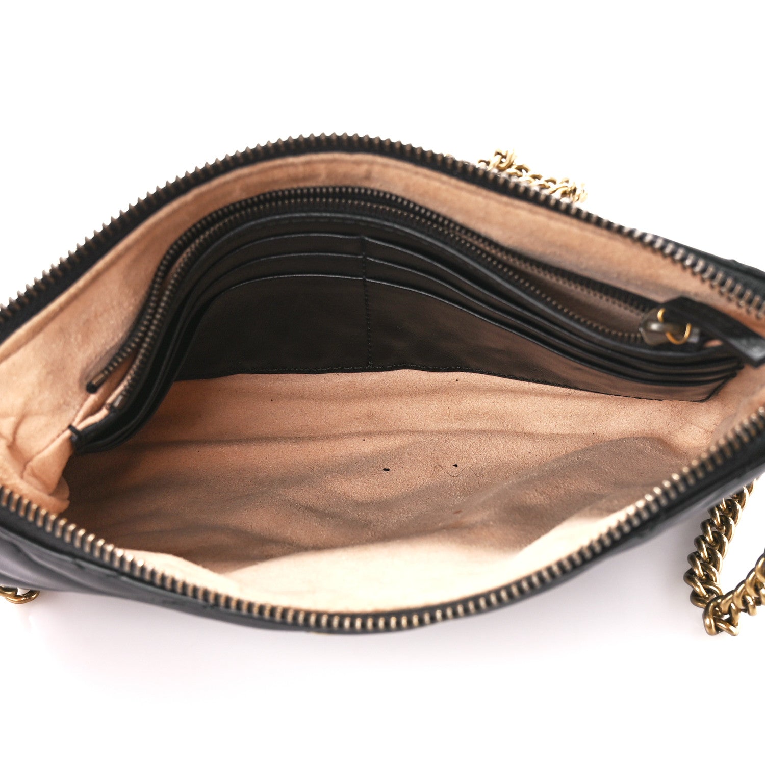 Gucci Calfskin Matelasse Mini GG Marmont Chain Bag Black 5 of 11