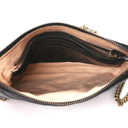 Gucci Calfskin Matelasse Mini GG Marmont Chain Bag Black 5 of 11