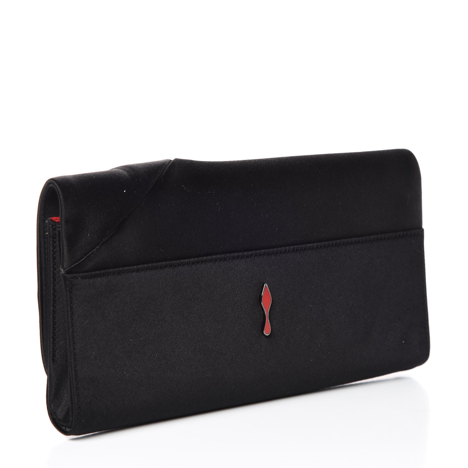 Christian Louboutin Satin Strass Alice Clutch Black 3 of 9