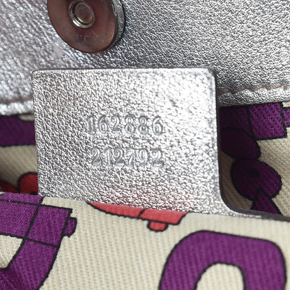 Gucci Metallic Guccissima Medium Britt Tote Silver 7 of 9