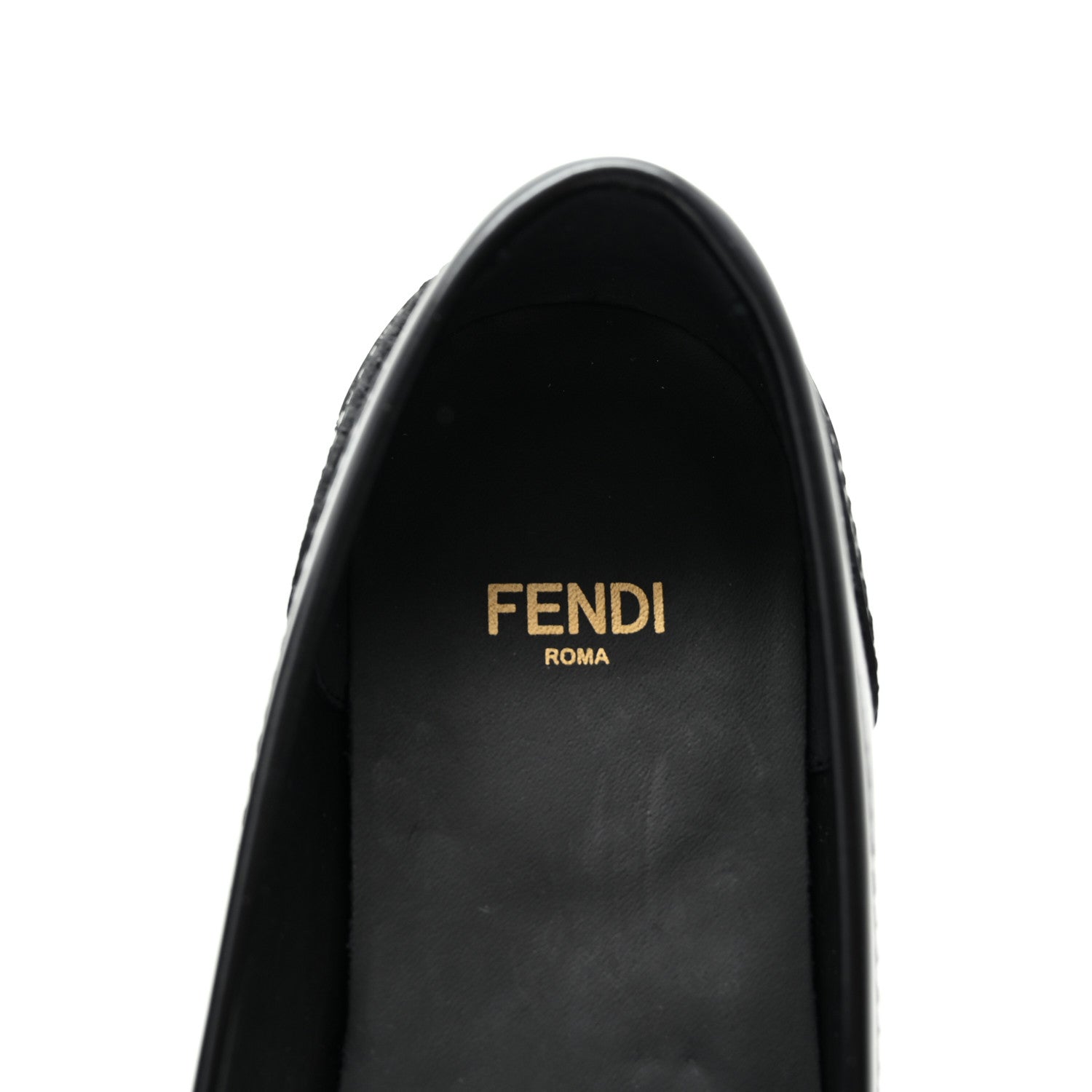 Fendi Vitello Logo Loafers 35 Black 8 of 9