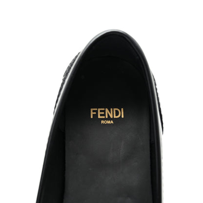 Fendi Vitello Logo Loafers 35 Black 8 of 9