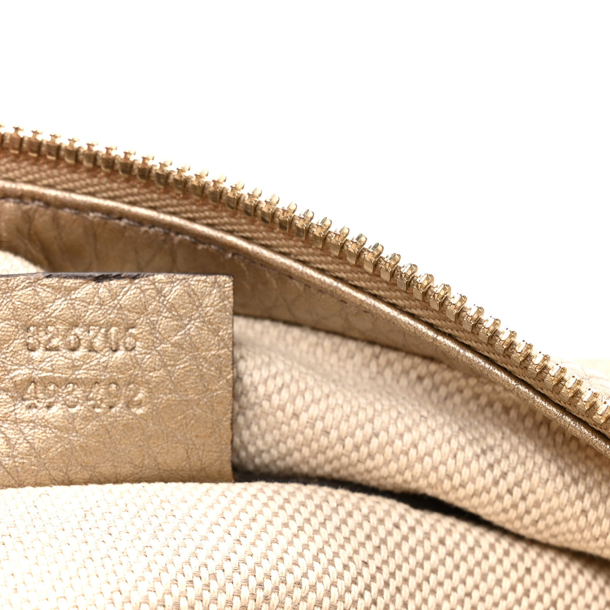 Gucci Metallic Pebbled Calfskin Medium Soho Chain Hobo Golden Beige 7 of 10