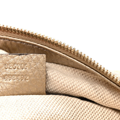 Gucci Metallic Pebbled Calfskin Medium Soho Chain Hobo Golden Beige 7 of 10