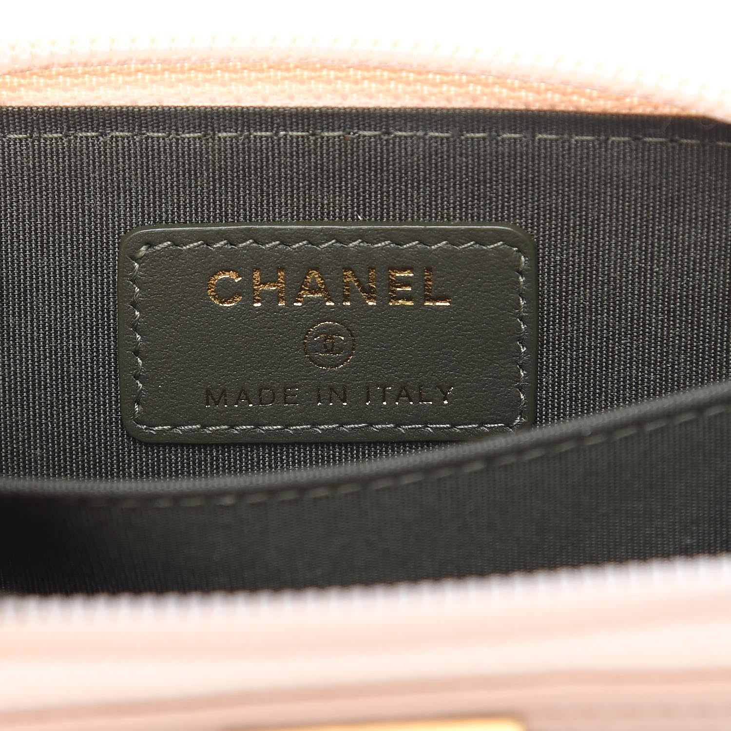 Chanel Caviar Quilted Boy Zip Around Coin Purse Wallet Beige Clair 6 of 8