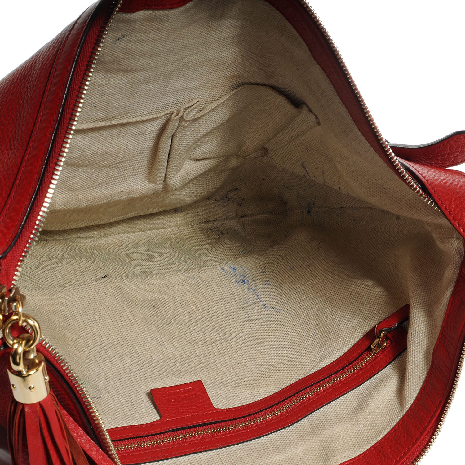 Gucci Pebbled Calfskin Medium Soho Hobo Red 5 of 7