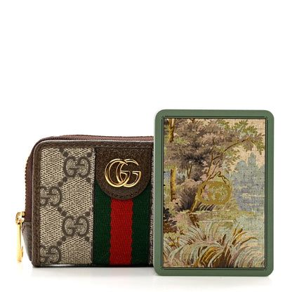 Gucci GG Supreme Monogram Web Ophidia Playing Card Case Beige New Acero 8 of 9