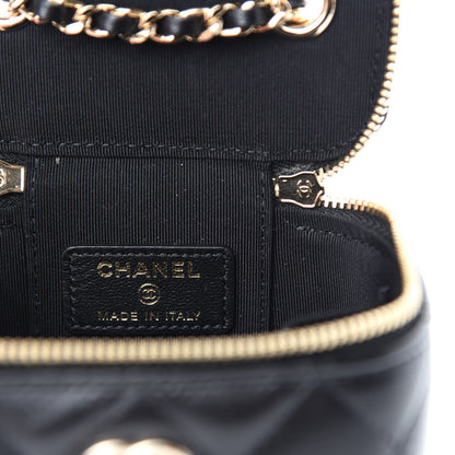 Chanel Lambskin Quilted My Chanel Lady Vanity Case With Chain Black 8 of 11