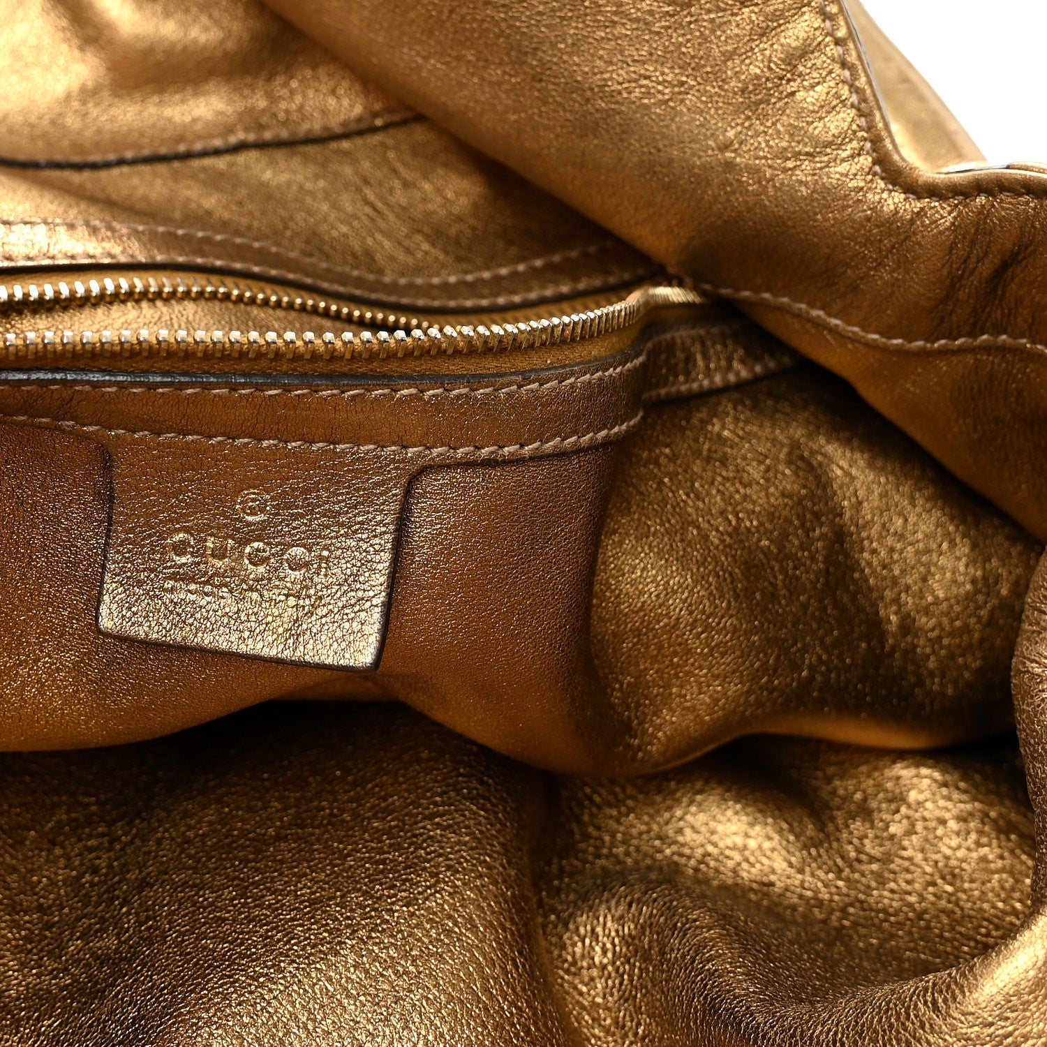 Gucci Snakeskin Large Indy Top Handle Hobo Gold 6 of 10