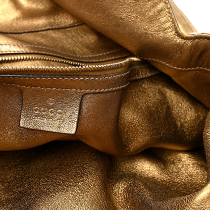 Gucci Snakeskin Large Indy Top Handle Hobo Gold 6 of 10