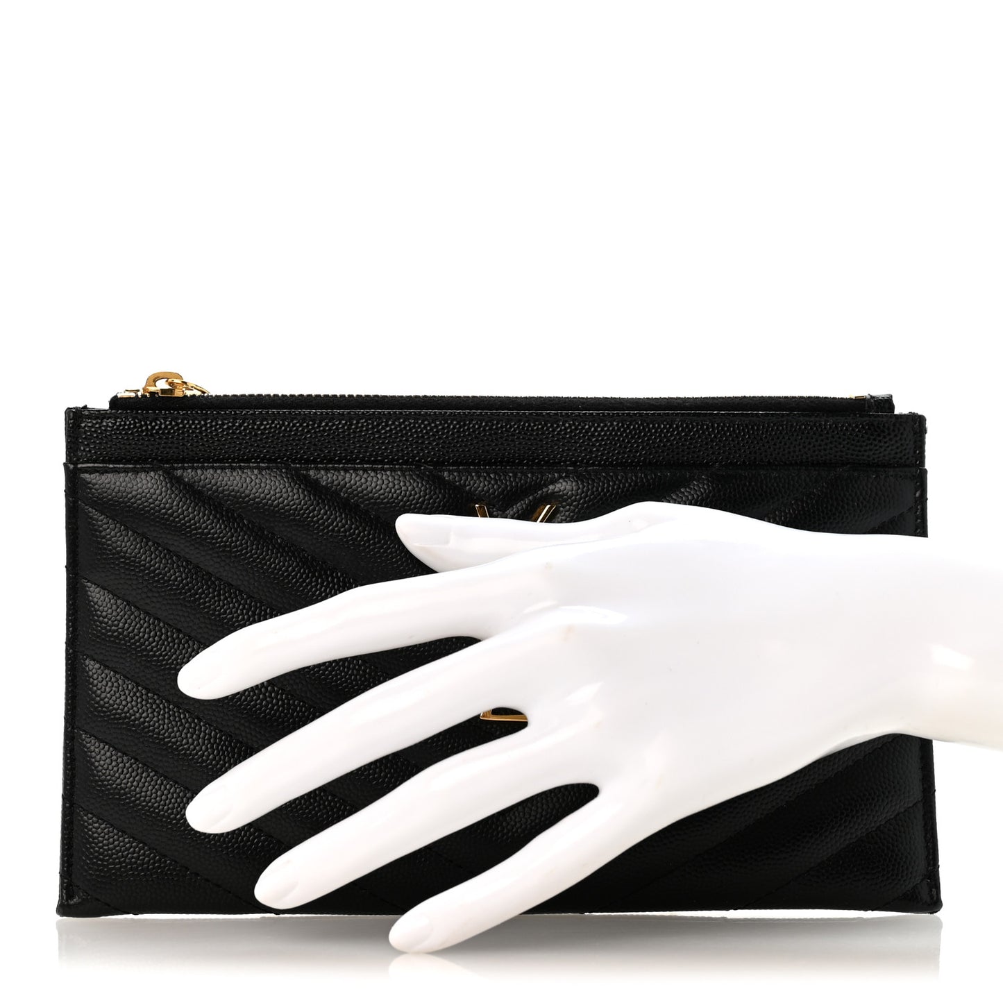 Grain De Poudre Chevron Monogram Bill Pouch Black Black