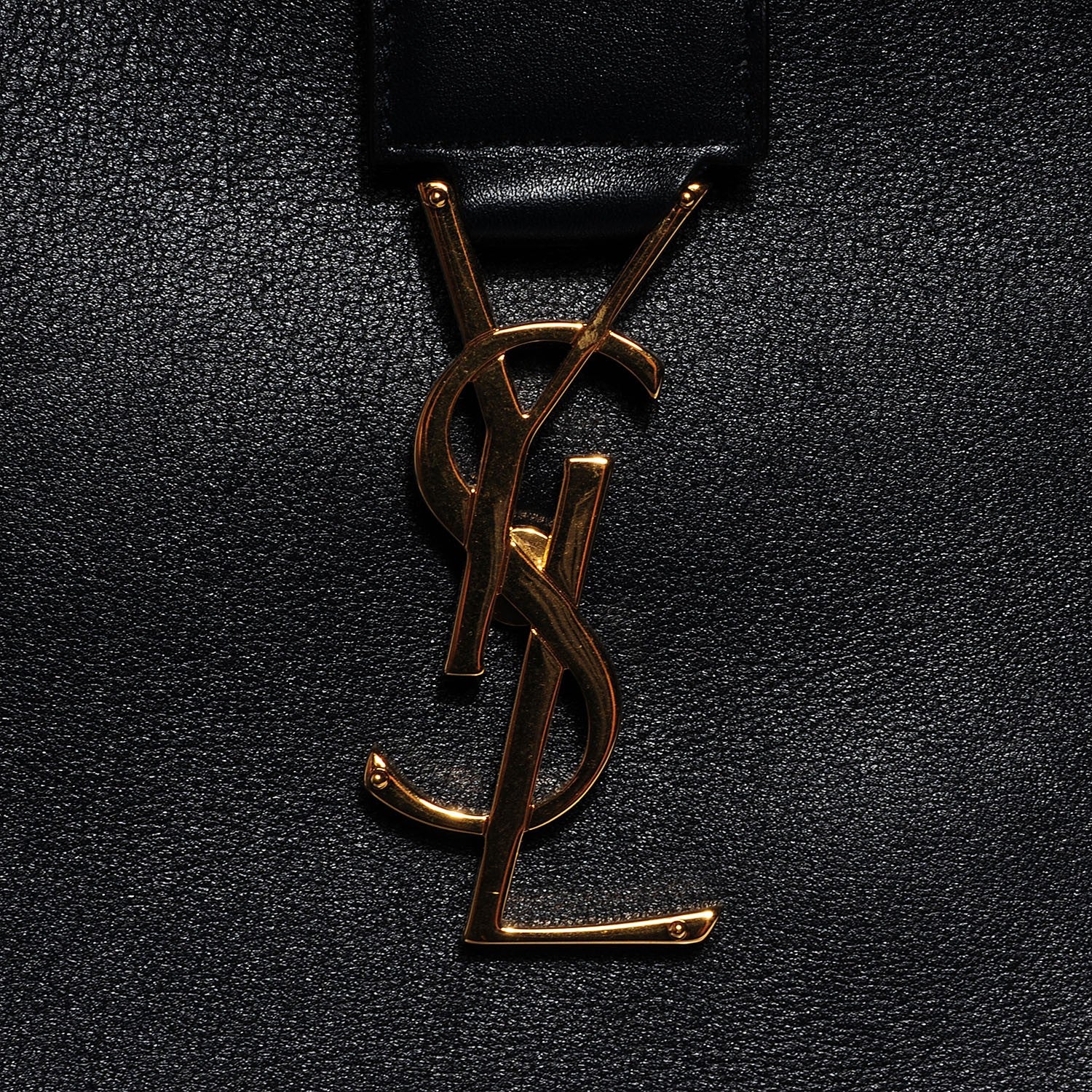 Saint Laurent Smooth Calfskin Medium Monogram Cabas Black 6 of 11