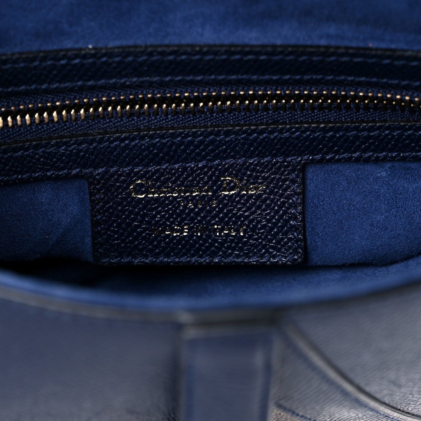 Grained Calfskin Saddle Bag Navy