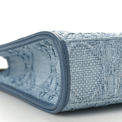 Christian Dior Raffia Cannage 30 Montaigne Dea Pouch Celestial Blue 9 of 10
